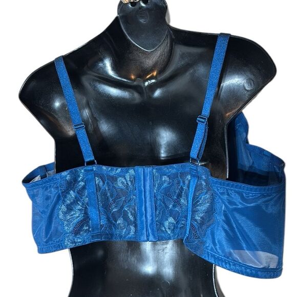 Torrid women’s 3x striped mesh elastic long line cutout bra Poseidon sexy shine - Picture 3 of 8